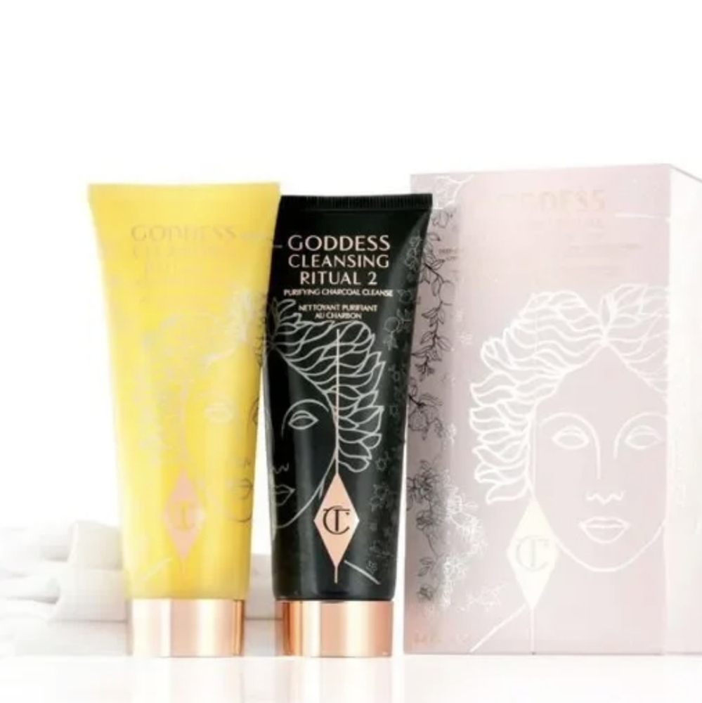 NIP CHARLOTTE TILBURY GODDESS CLEANSING RITUAL 3 PC SET FULL SIZE